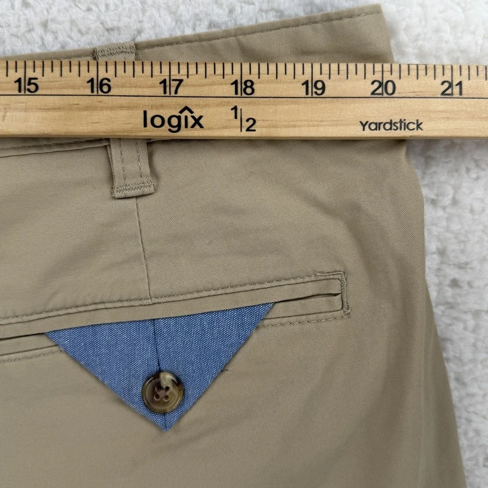 Club Room Shorts Mens 40 Beige Stretch Classic Fit Chino 9 Inseam Flat Front NWT